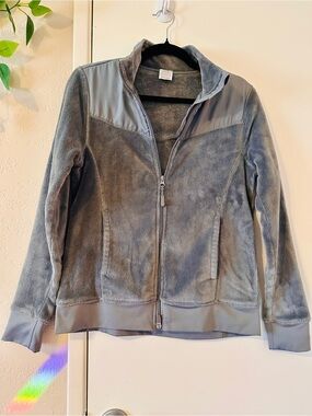 Athletic Works Women’s Jacket Gray Velour/Fleece-Full Zip Size Medium